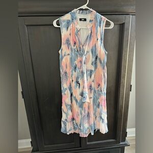 DKNY sleeveless pleated midi dress